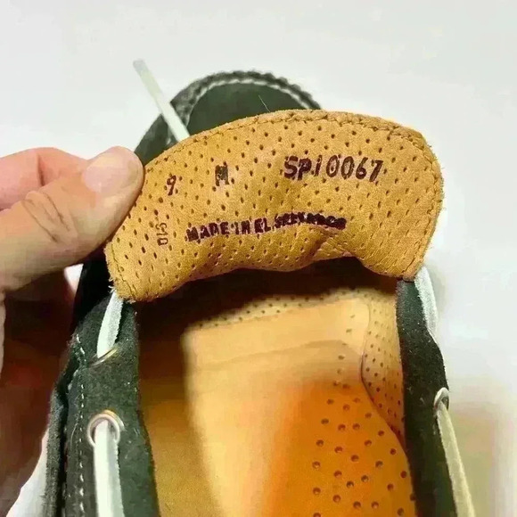 ERNEST HEMINGWAY Boat Dock Casual Shoe Green White Leather Suede Men Size 9 - Picture 5 of 14